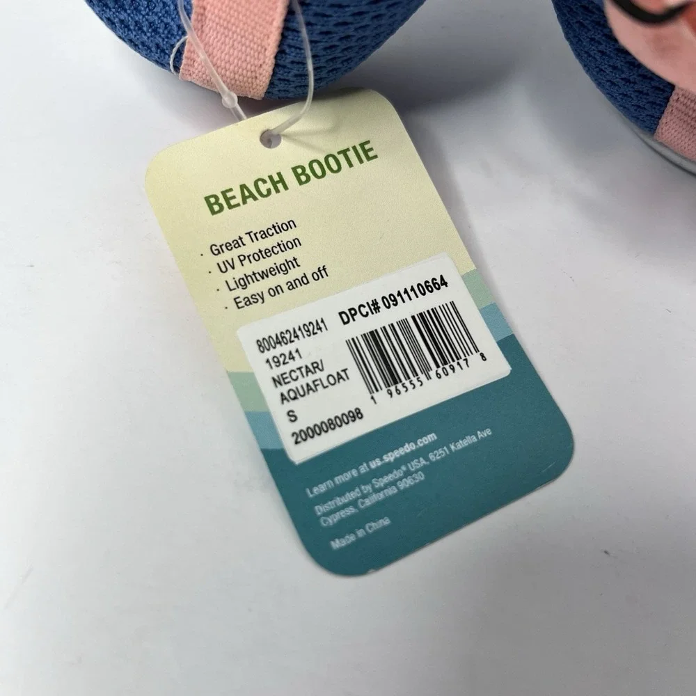 Speedo Junior Beach Bootie Water Shoes Pink Blue Palm Size S 13-1 800462419241